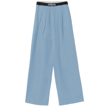 Blue Polyester Women Palazzo Pants