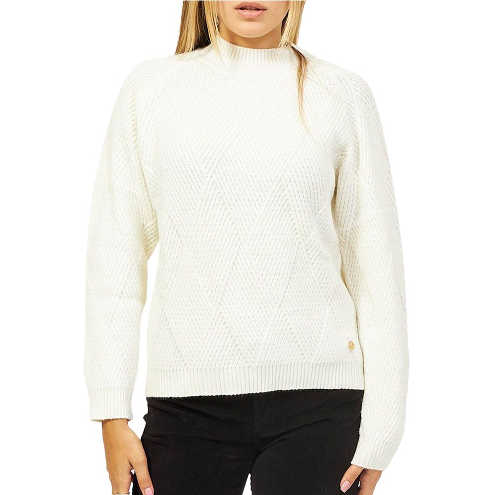 White Acrylic Women Sweater