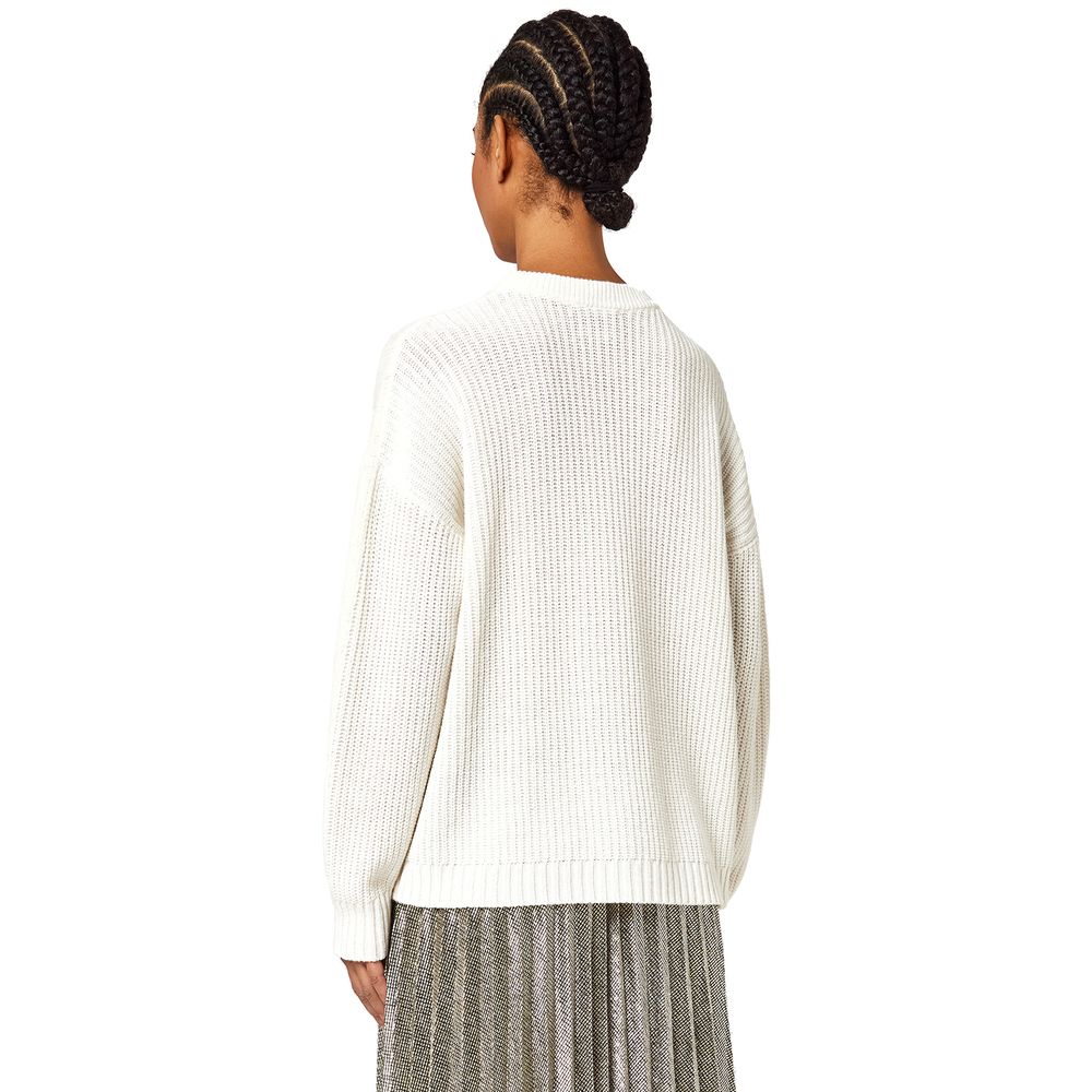 White Recycled Wool Women Sweater