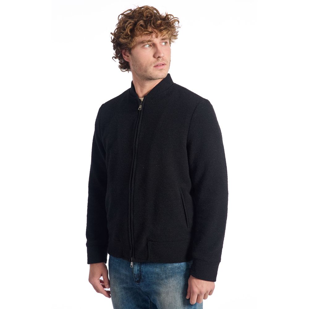 Black Wool Men's Short Jacket