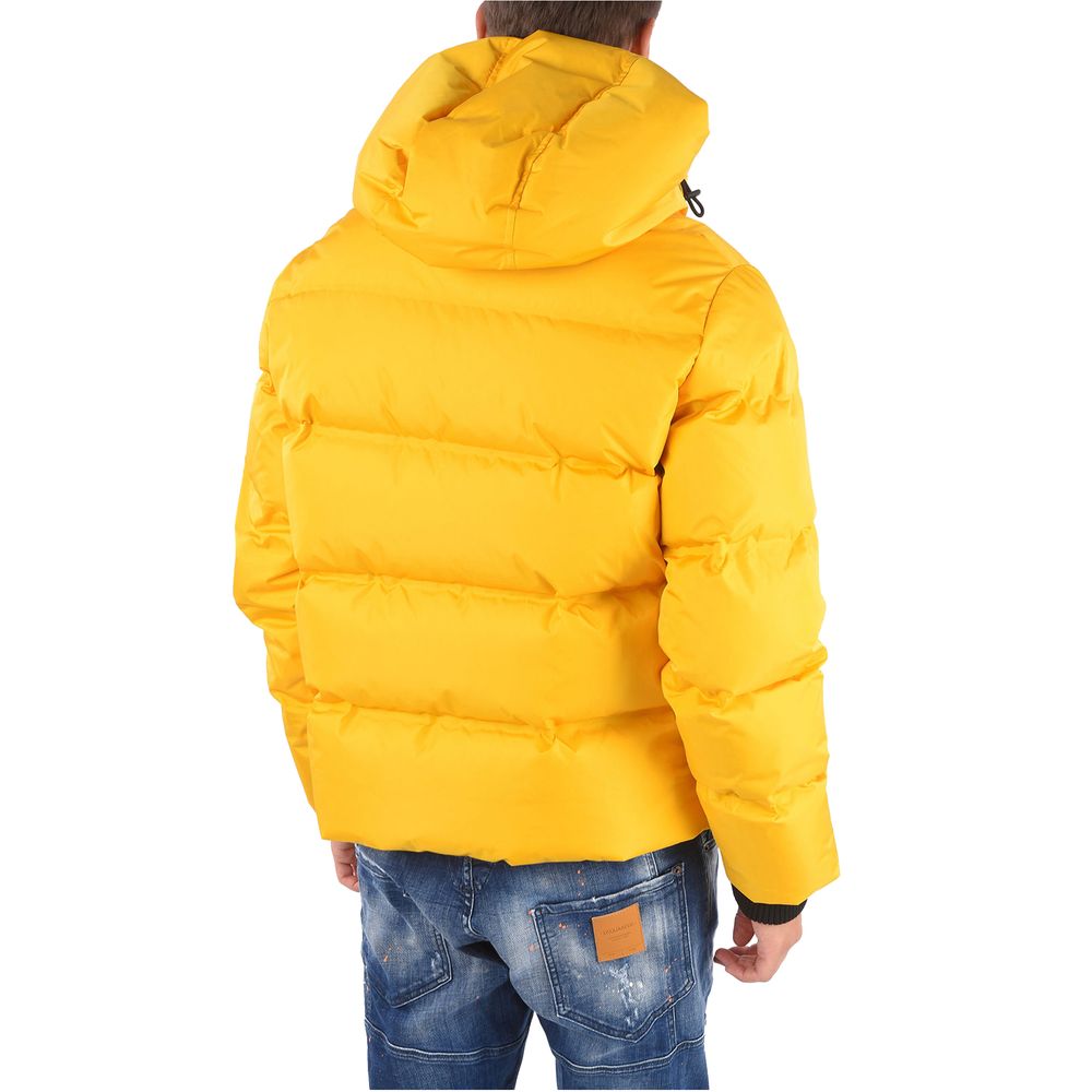 Yellow Nylon Men's Down Jacket