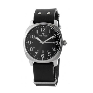 Black Leather Dress Watch
