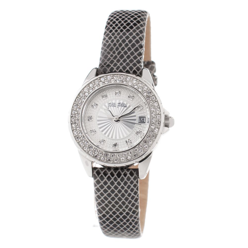 Gray Leather Dress Watch