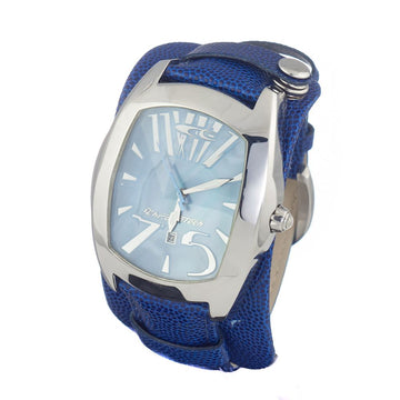 Blue Leather Dress Watch