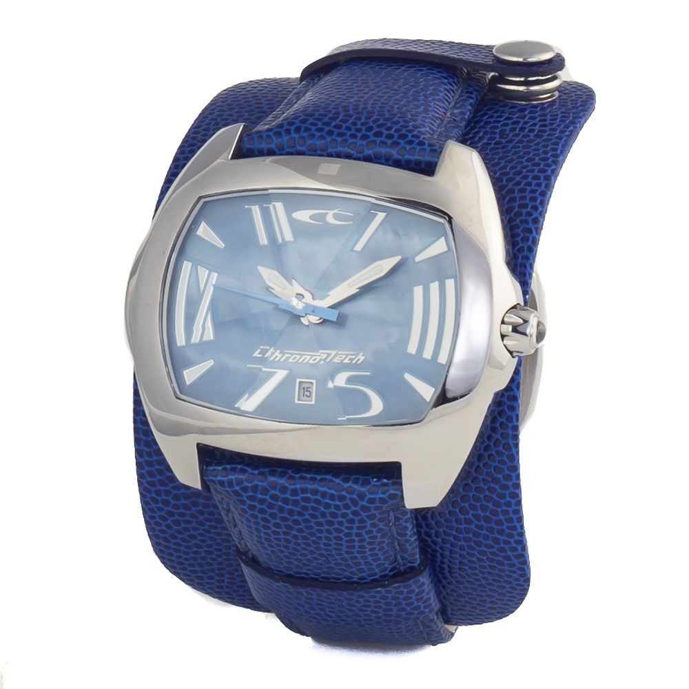 Blue Leather Dress Watch