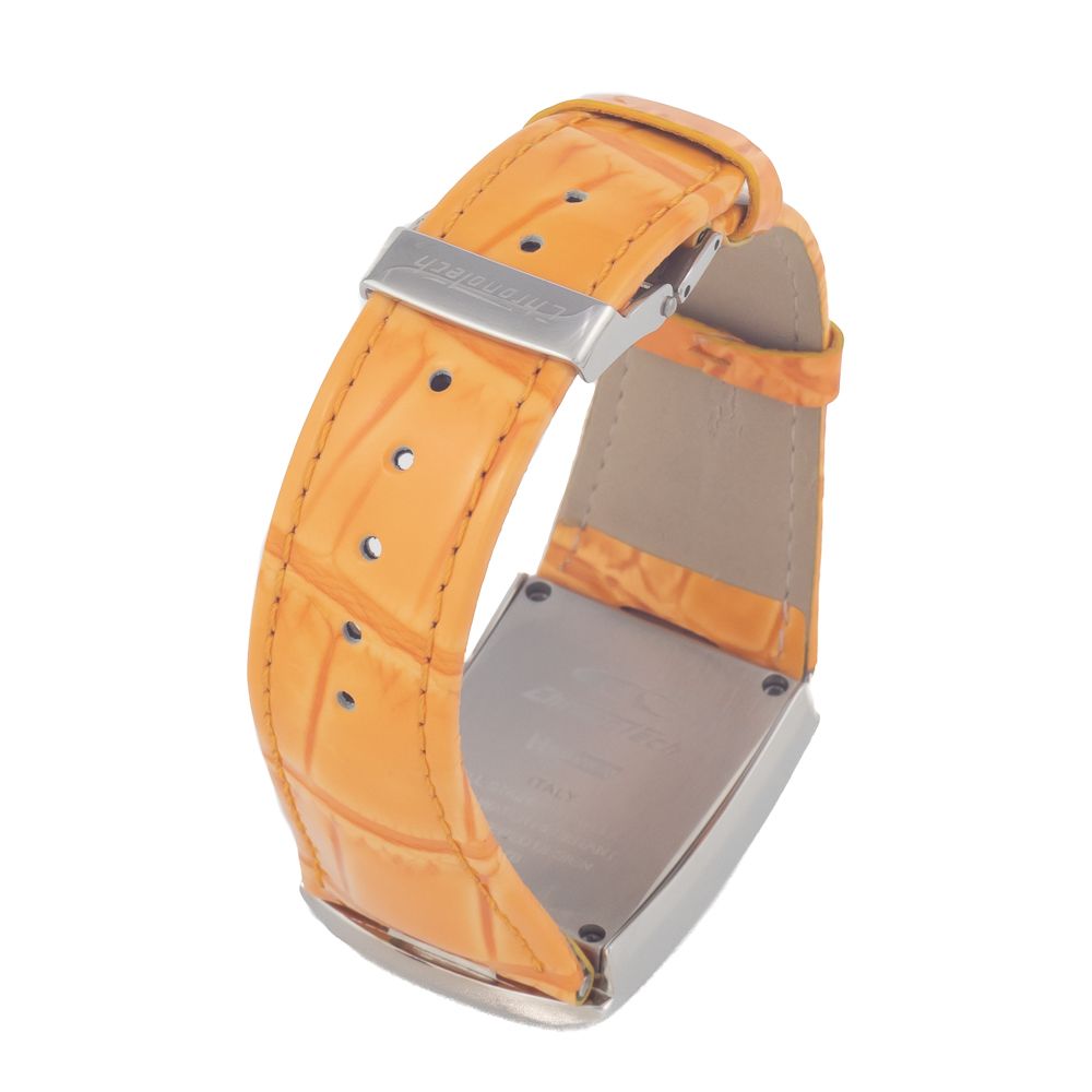 Orange Leather Dress Watch