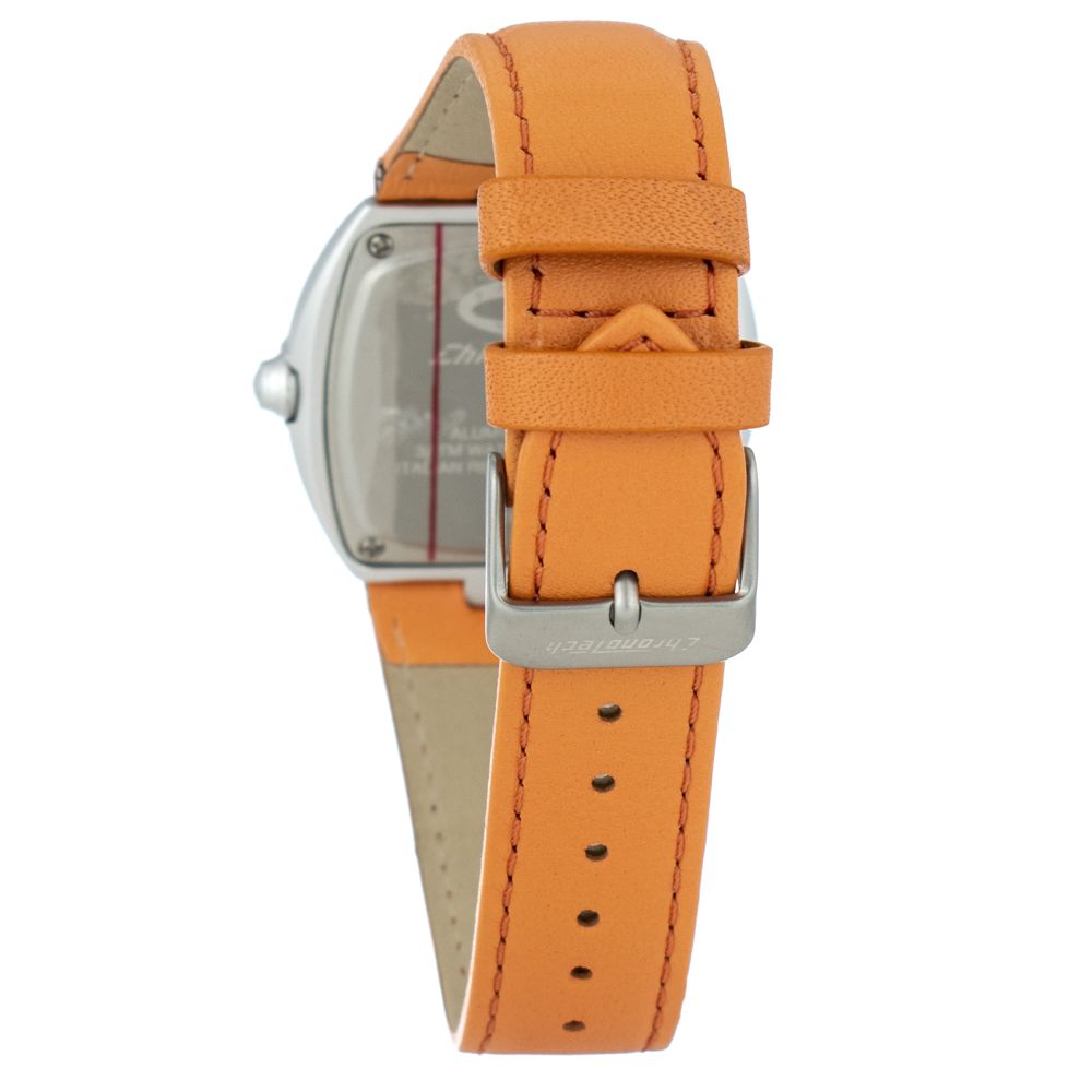 Orange Leather Dress Watch