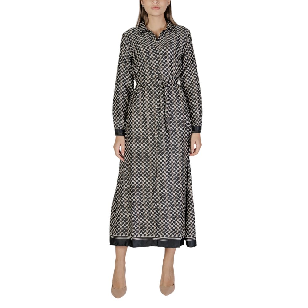 Black Recycled Polyester Long Dress