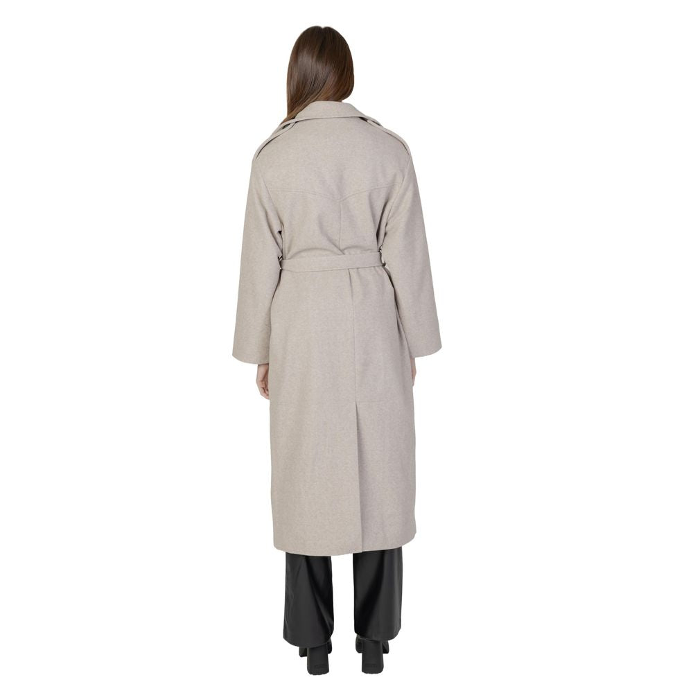 Beige Polyester Coat