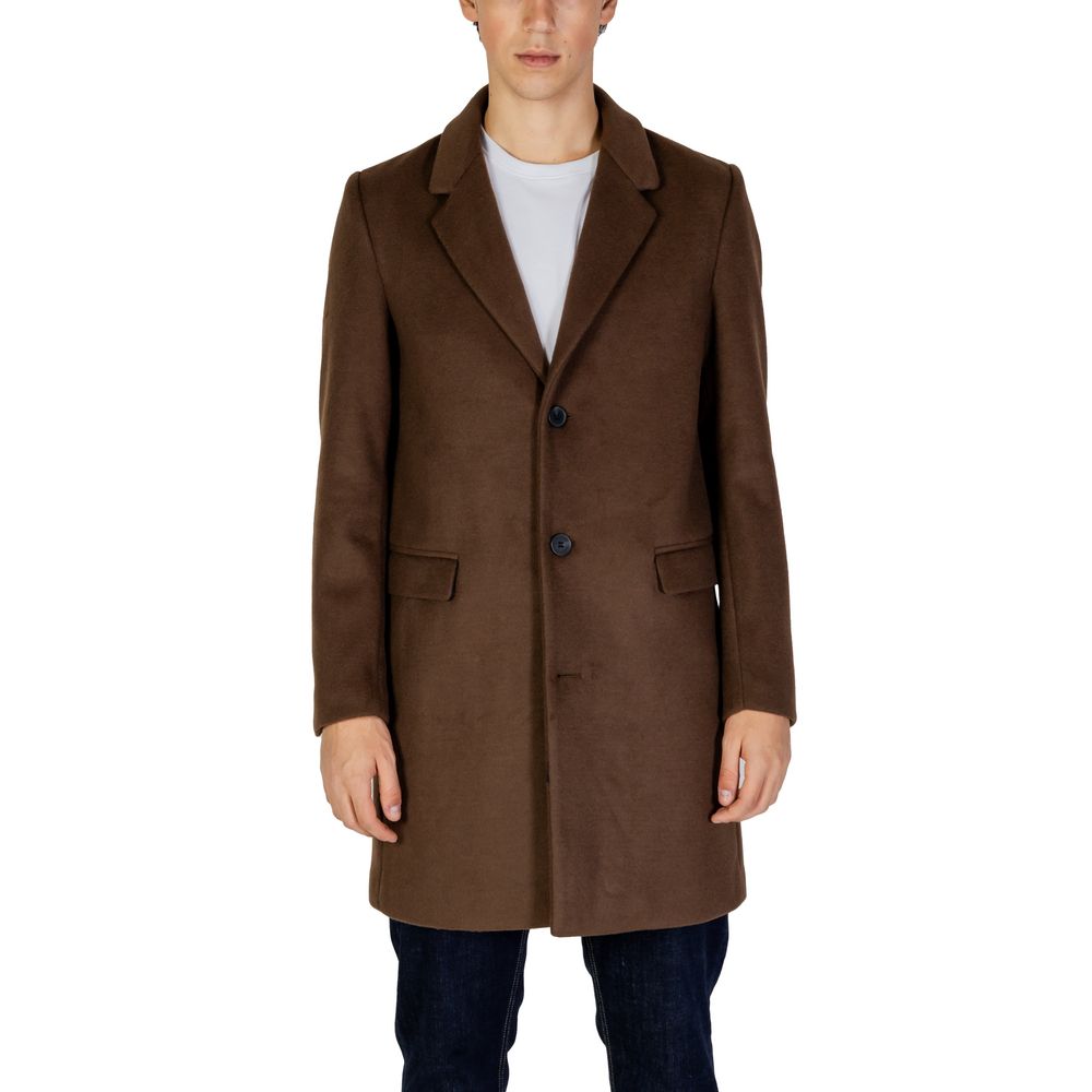 Brown Polyester Coat
