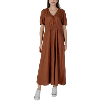 Brown Linen Long Dress