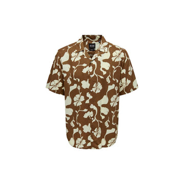 Brown Viscose Shortsleeve Shirt