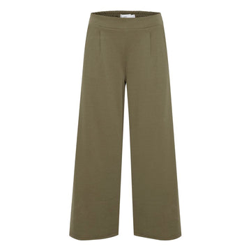 Green Recycled Polyester Flared Pants
