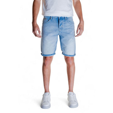 Light Blue Cotton Bermuda Shorts
