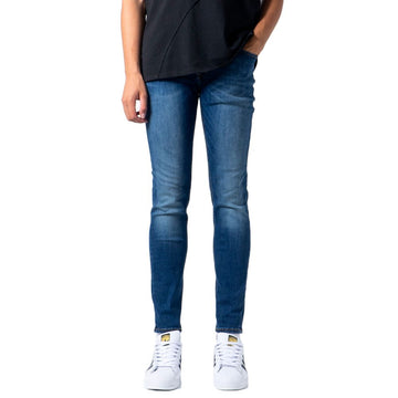 Blue Cotton Skinny Jeans