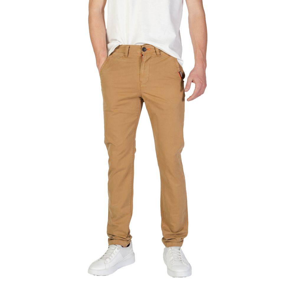 Beige Cotton Skinny Pant