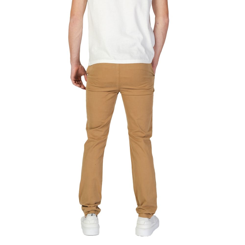 Beige Cotton Skinny Pant