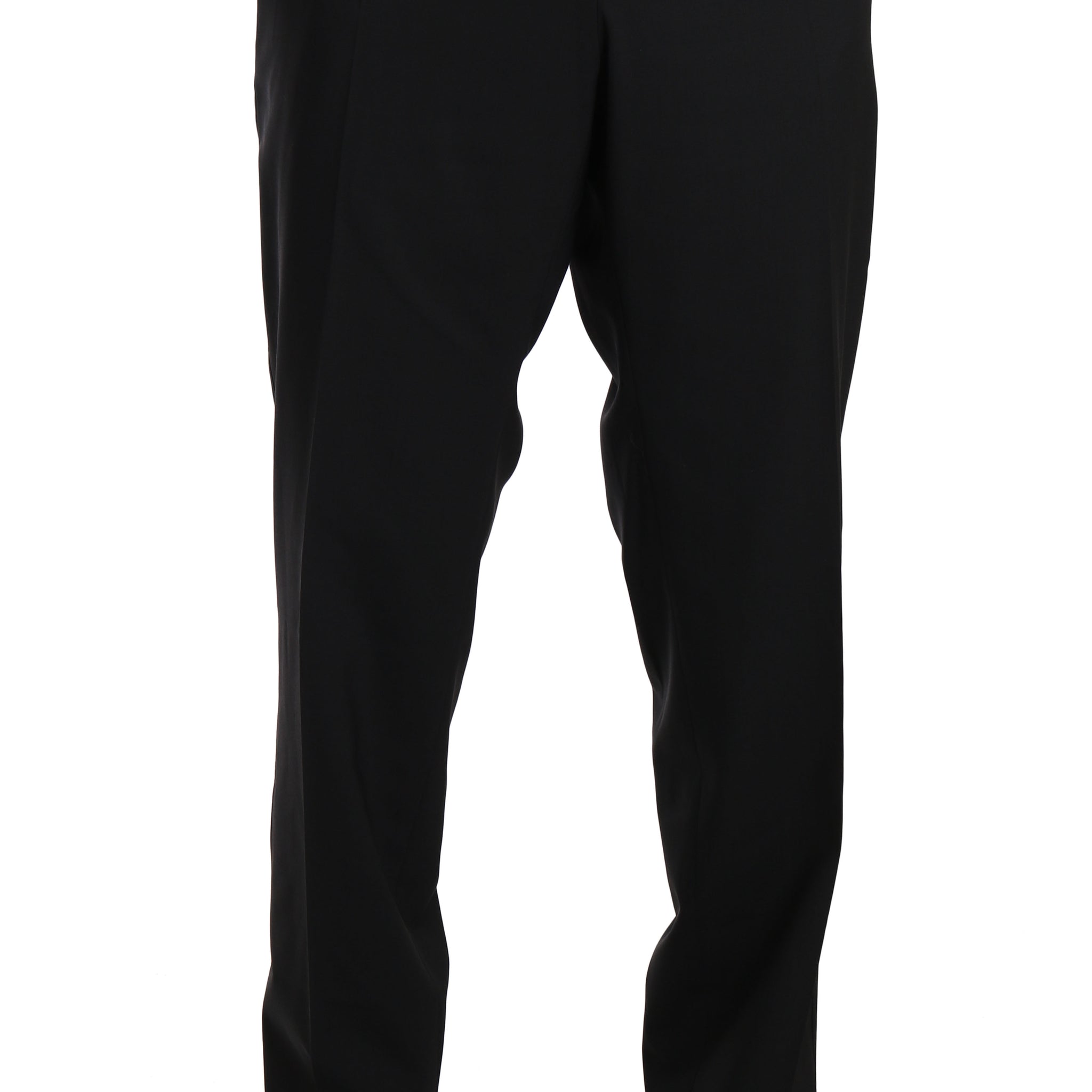 Black Wool Stretch Formal Trousers