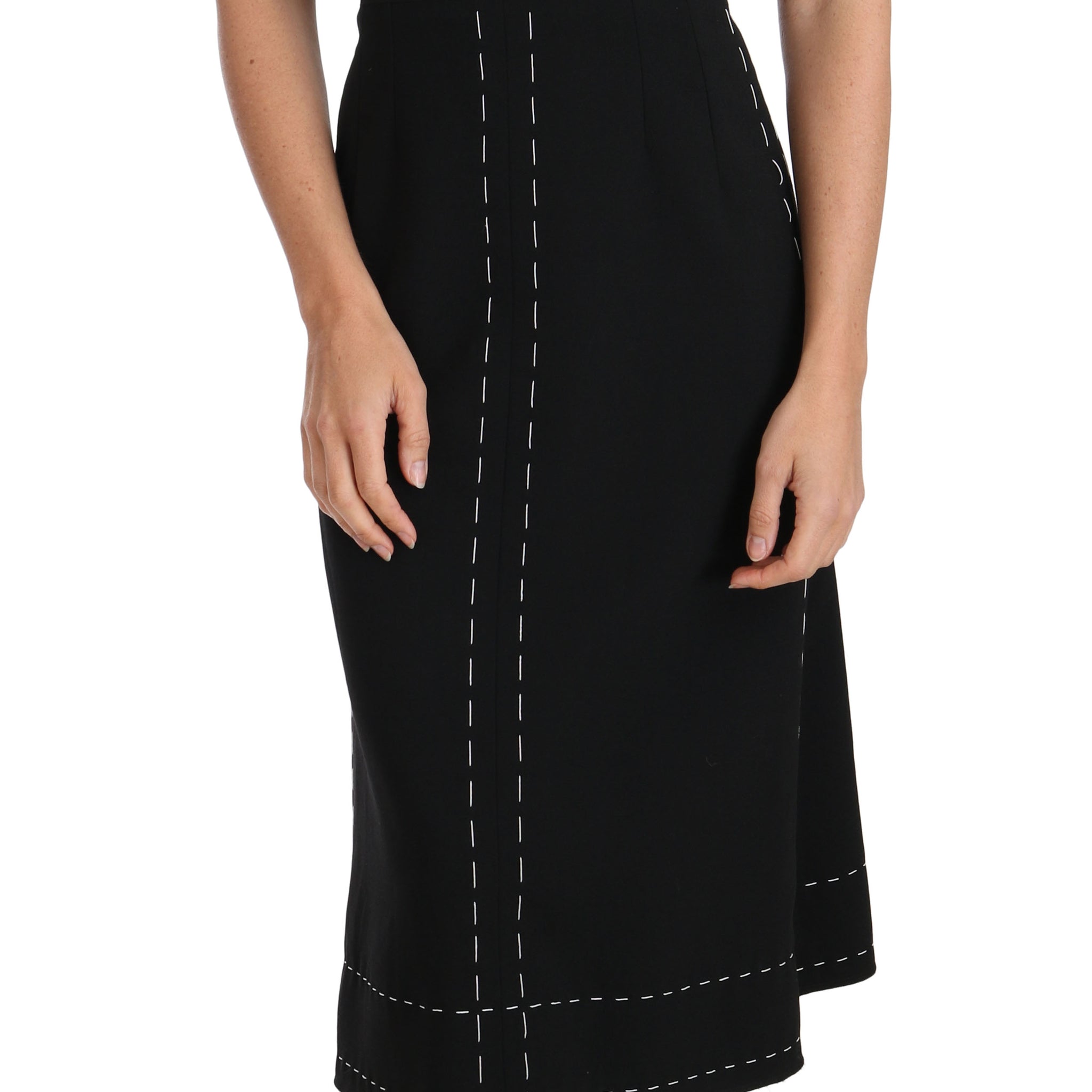 Elegant Black Sheath Wool Dress