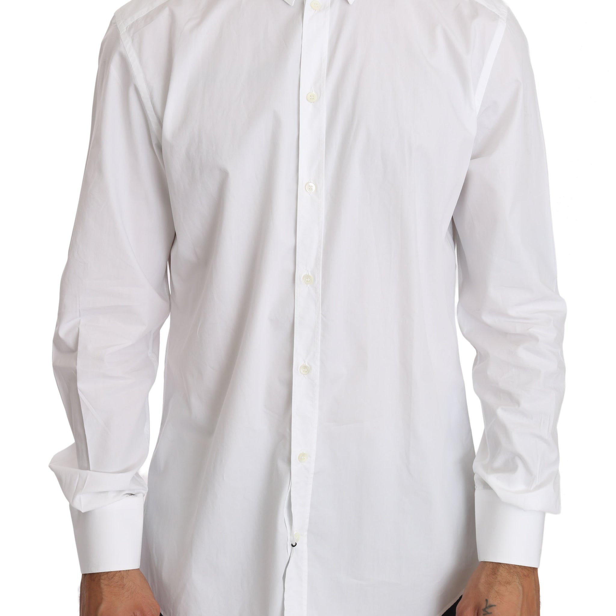 White Cotton GOLD Dress Shirt