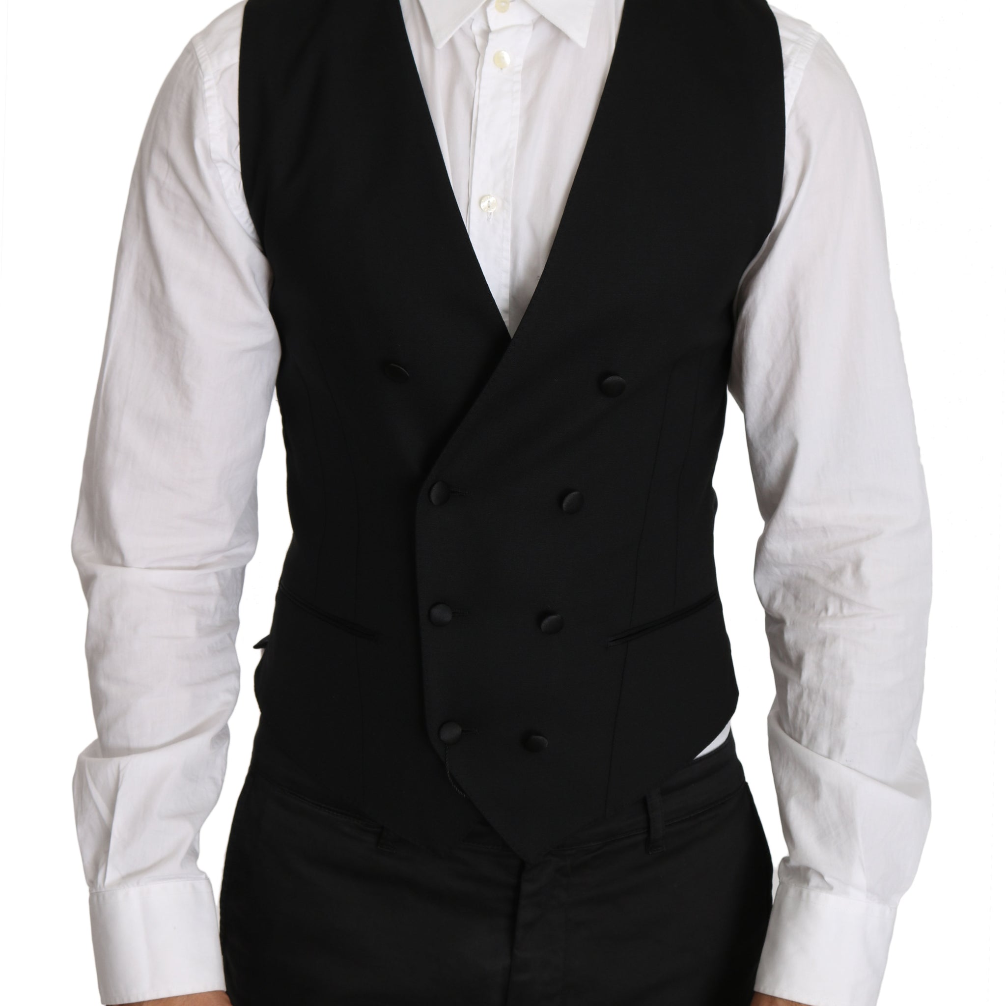 Gray Wool Double Breasted Waistcoat Vest