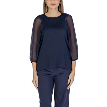 Blue Polyester Blouse