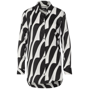 Black And White Viscose Blouse