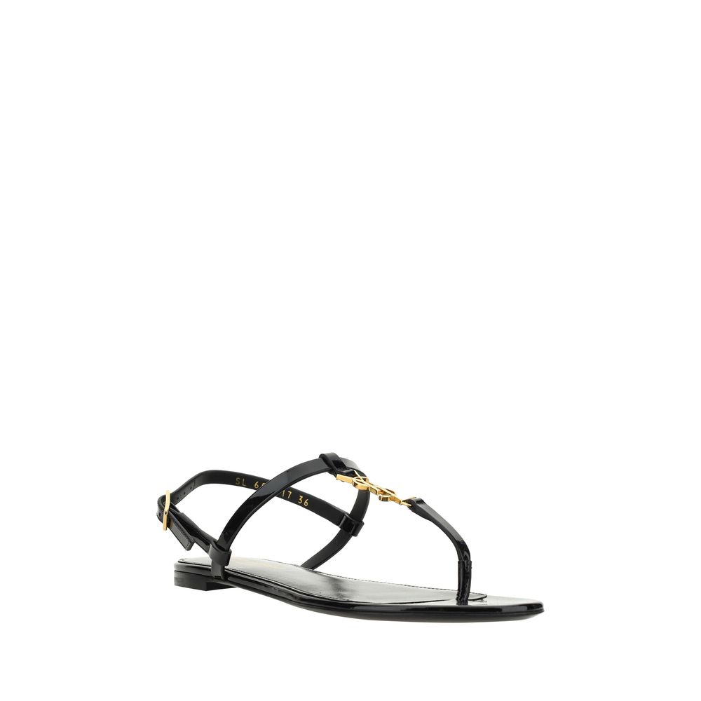 Black Calf Leather Bos Taurus Sandals