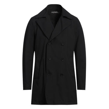 Black Recycled Polyester Men Trench Coat