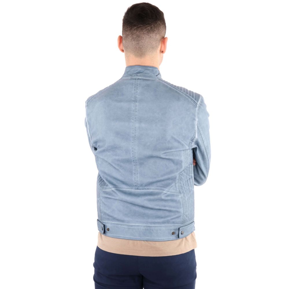 Blue Polyethylene Men Jacket