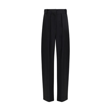 Black Viscose Casual Pants
