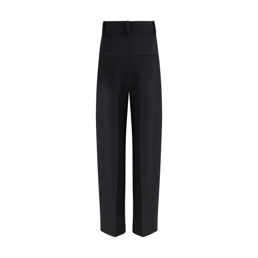 Black Viscose Casual Pants