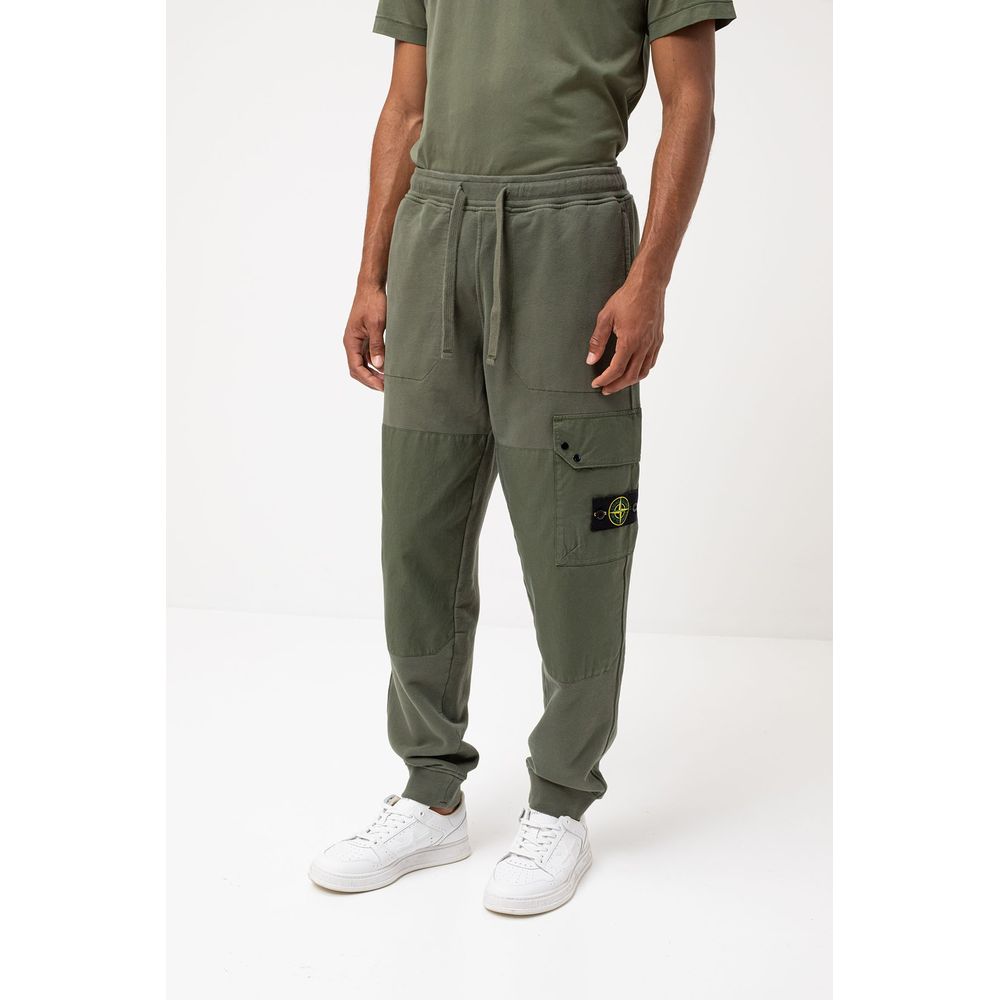 Green Cotton Men's Tracksuit Pants