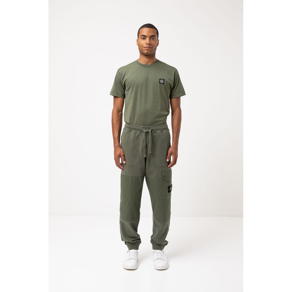 Green Cotton Men's Tracksuit Pants