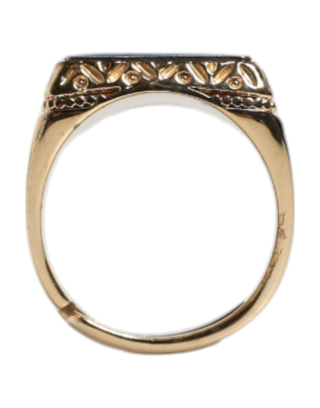 Gold Tone Sterling Silver 925 DG Crown Adjustable Ring
