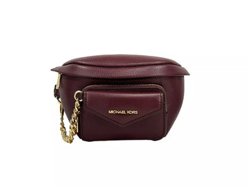 Leather Maise 2 in 1 Fanny Waist Pack Bag Maroon