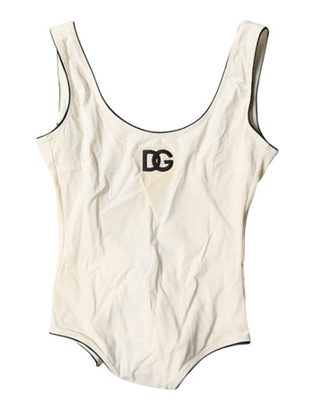 White Black Logo One Piece Beachwear Swimwear