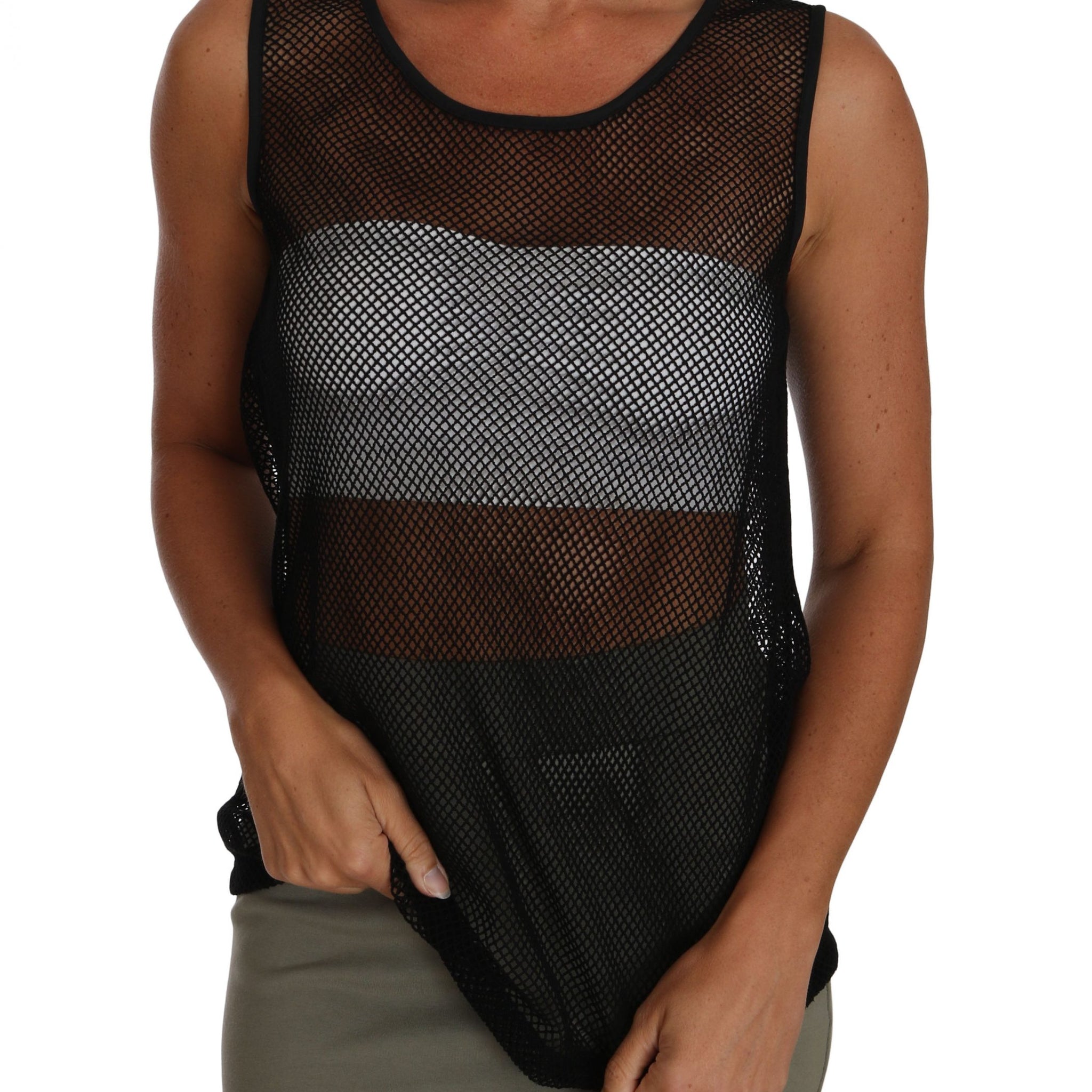 Black Mesh Transparent Blouse T-shirt