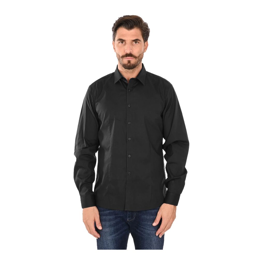 Black Cotton Men's Shirt