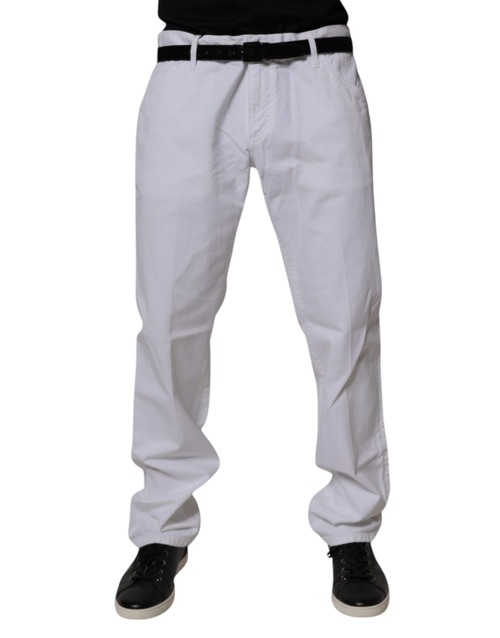 White Cotton Straight Men Denim Jeans