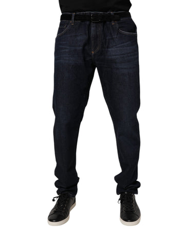 Dark Blue Cotton Stretch Skinny Denim Jeans