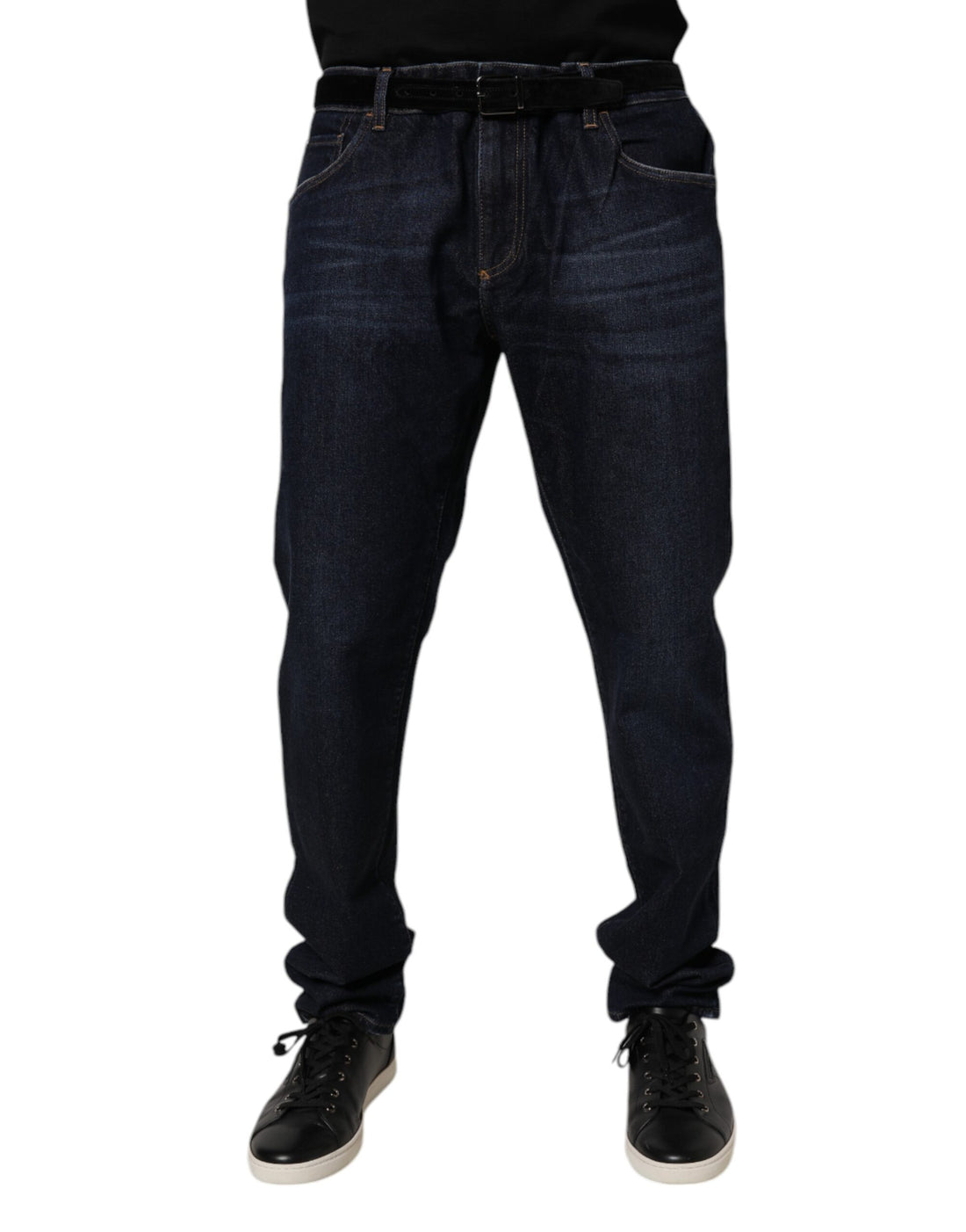 Dark Blue Cotton Stretch Skinny Denim Jeans