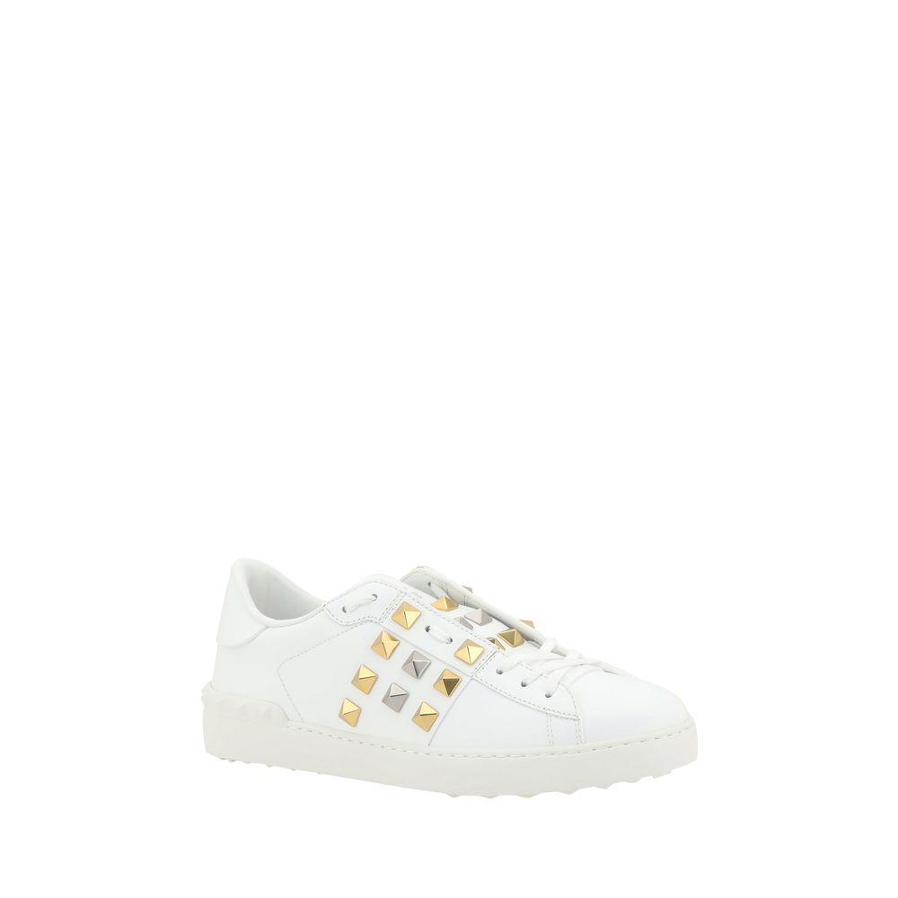 White Calf Leather Bos Taurus Low Top Sneakers