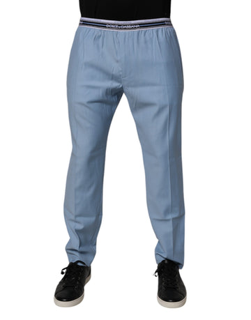 Blue Cotton Stretch Chino Pants