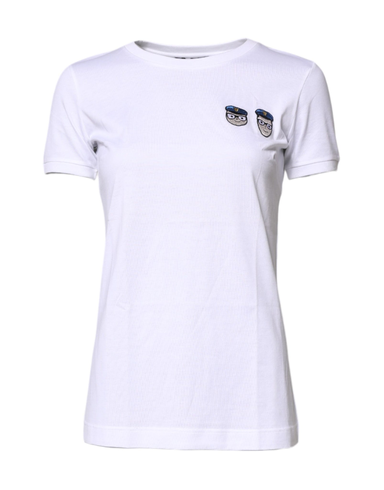 White #DGFamily Cotton Crew Neck T-shirt