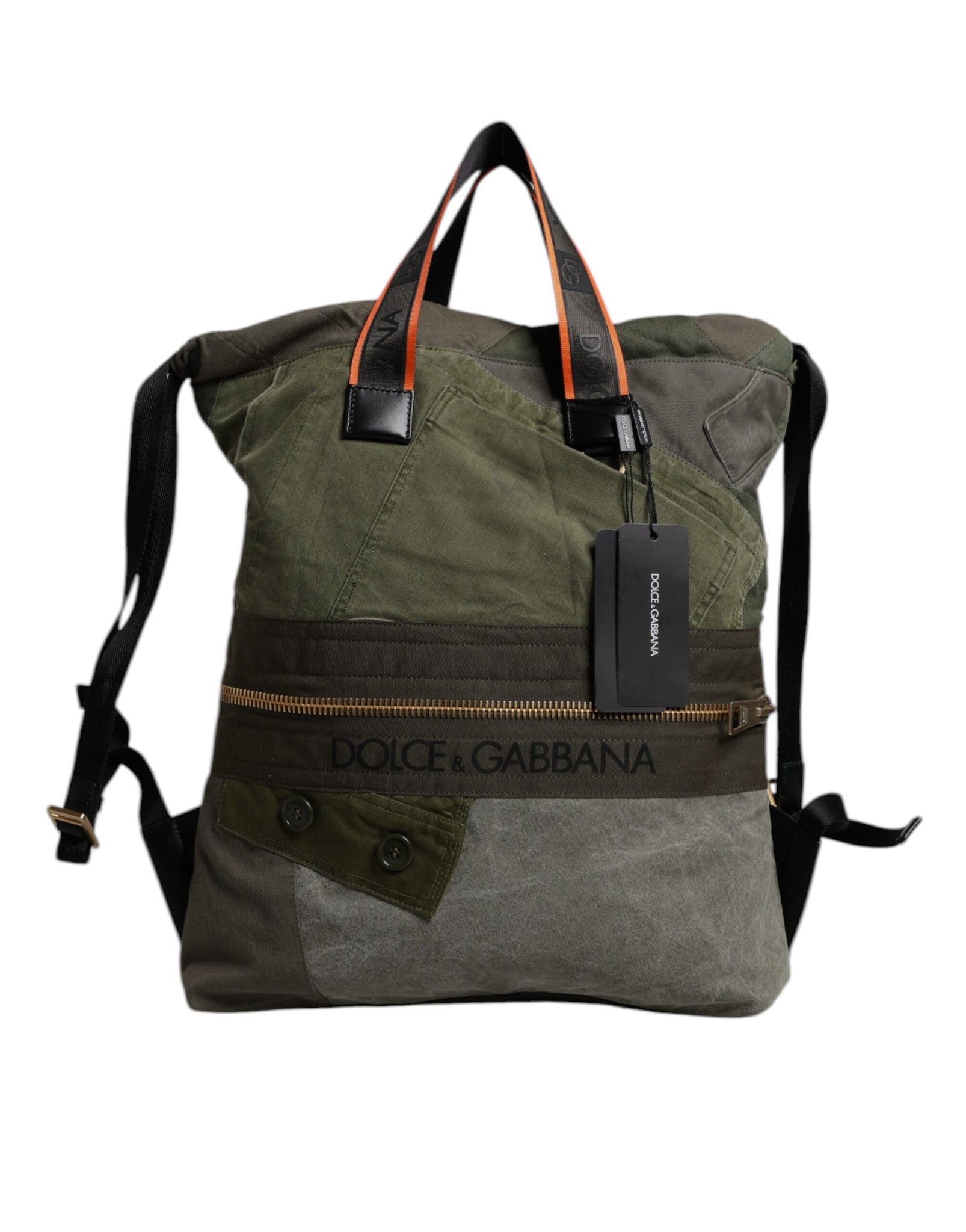 Military Green Patchwork Rucksack Backpack Bag