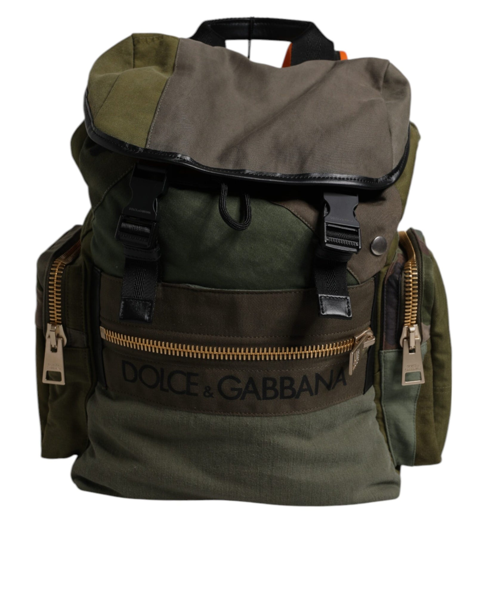 Military Green Patchwork Travel Backpack Bag