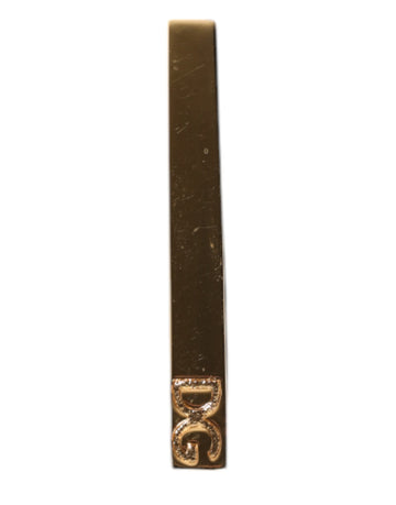 Gold Tone Brass Logo Branded Tie Clip Bar