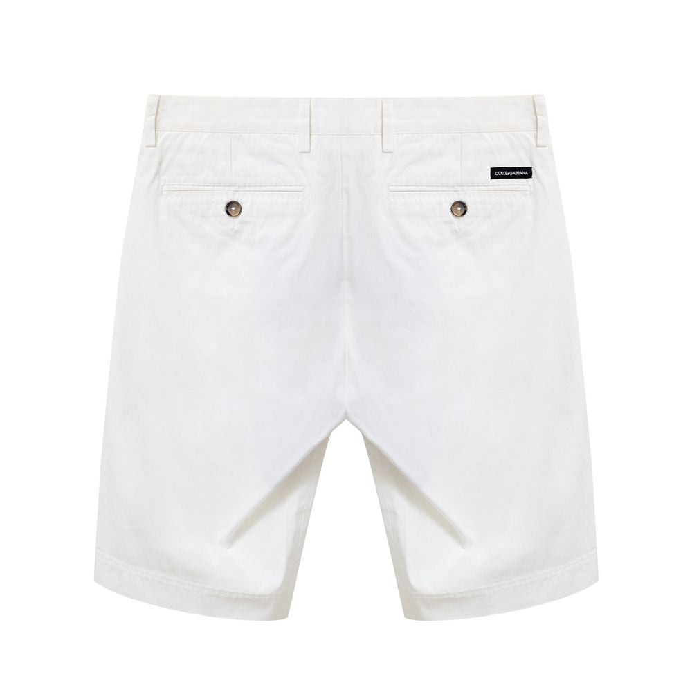 White Cotton Bermuda Shorts