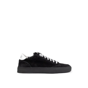 Black Suede Leather Athletic Sneakers